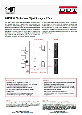 ORION S3: Skalierbarer Object Storage auf Tape ORION S3: Skalierbarer Object Storage auf Tape