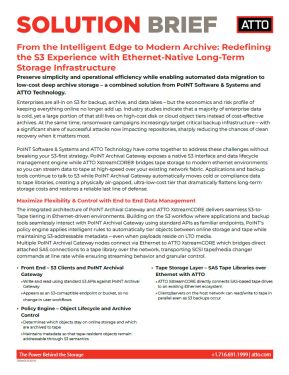 Joint Solution Brief: PoINT Archival Gateway & ATTO XstreamCORE Joint Solution Brief: PoINT Archival Gateway & ATTO XstreamCORE